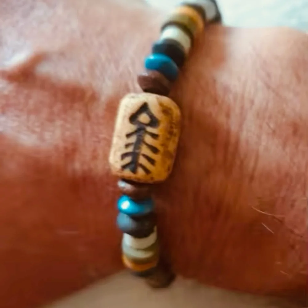Fish Bone Beads Men Women Bracelet